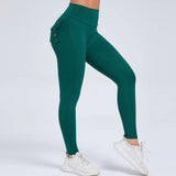 Zingj Butt Overalls Tight Pocket Yoga Pants Female High Waist Elastic Lift Hip Button Speed Dry Running Fitness Pants Women-Outfit