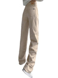 Zingj Leg Jeans Women's 2023 New Versatile High Waist Casual Pants Small Loose Hanging Feeling Wide Leg Pants