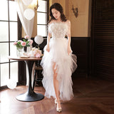 White Braed Evening Dress 2025 New High-End Famous People Light Luxury Birthday Dress Feather Niche
