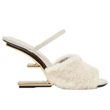 Zingj 2024 New Metal Special Shape With Round Head Design Sense Fashion Women's Slippers-Outfit