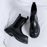 2025 New Youth Round Head Trend High Help Middle Tube Thick Bottom Set Foot Men's Thick Bottom Martin Boots