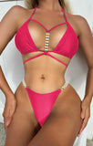 2023 New Sexy Solid Color Strap T-Tong Bikini