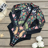 Large-Size Swimsuit Women's 2025 New Long-Sleeved Zipper Surfsuit