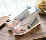 Zingj Shoes Hanfu Shoes Ancient Style Female Embroidered Cloth Shoes Inside The Raised Head Ancient Costume Shoes Cloth Shoes