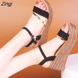 Heels Women Summer Shoes Wedges Bohemian Women Sandals Flat Platforms Diamond Beach Sandles Open Toe Women