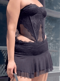 Lace Paneled Two Piece Set- Outfit