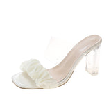 New Korean Version Of The Fairy Wind Transparent Thick With A Word Of The Head Folded Cold Slippers Xia Gao And Slippers