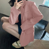 Zingj Suit Jacket Female Medium Long Style 2024 Spring Autumn New Korean Version Of Leisure Loose Slim Temperament Net Red