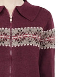 Vintage Polo Collar Zip Up Knit CardiganOutfit