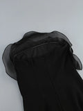 Autumn And Winter New Breast-Wearing Flowers Tight Long Dress Burst Party Dress Women's High