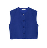 2025 New Women's Fashion Joker Casual Breasoned Vest Top