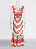 Spring Women's Dress 2025 New Fashion Sexy Bosom Dress Loose-Fitting Print High-End Sling