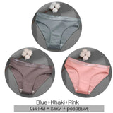Women's Cotton Briefs Women's Panties Sexy Female Underpants Solid Color Panty Intimates Women Underwear M-2XL