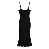 Zingj Trendy Women's Dress Hot Girls Sexy Basic Solid Color High Waist Show Thin Medium-Long Halter Skirt Hip