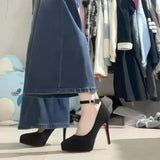 High-Heeled Shoes Design Niche Professional Single Shoes Waterproof Platform British Style Retro 2025 Ultra-Commuting