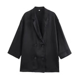 Women's Clothing 2025 New Casual Double-Dbuted Blazer + Trouser Suit