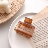 Square Geometric Frosted Hair Claws Clamps Acetate Hairpins Women Hollow Out Ponytail Clips Makeup Styling Tools