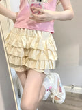 Sweet Fashion Bow Ball Gown Skirts Japanese Pleated All Match Mini Faldas Streetwear Y2k Aesthetic Women