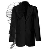 Zingj Temperament Sexy Suit 2024 Spring New Fashion Mesh Stereo Flounce Irregular Loose Straight Tube