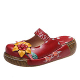 National Wind-Thick Flowers Handmade Slippers Women Retro Bag Head Beach Cold