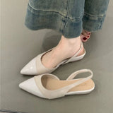 Fairy Wind Gentle Baotou After The Empty Sandals Spring And Summer New Design Sharp Head Low Heel Temperament French Single
