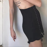 Summer Gothic Y2K Vintage Mini Skirt Women Punk Patchwork High Waist Bodycon Short Skirts Casual Sexy Party White