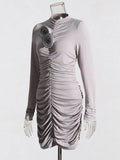 Yujie Style Dress Woman 2025 Spring New Fashion Design Feeling Hottie Folding Bag Hip Dress Dress