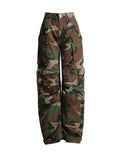 Hip-Hop Fall 2025 New Middle Waist Silhouette Long Multi-Pocket Camouflage Heavy Industry Jeans