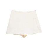 Solid High Waist Skort-Outfit
