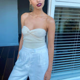 Knit Twisted Tube Top-Outfit