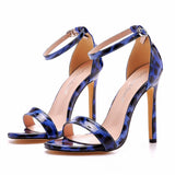 Cm Shallow Mouth With Sandals Sexy Leopard Round Head Large-Size Sandals Men Back String Performance High Heel