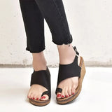 PU Leather Shoes Comfy Platform Flat Sole Ladies Casual Soft Big Toe Foot Correction Sandal Orthopedic Bunion