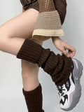 Warm Solid Color Ribbed Knit Leg Warmer- Outfit