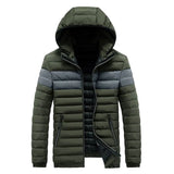 Parka Men\'s New Warm and Windproof Cotton Jacket Men\'s Windproof Casual Fashion Pure Color Parka