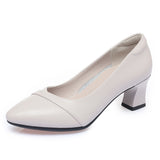Sole Comfortable Flight Attendant Working Shoes Women's Black Professional Heel Mom Shoes Single-Mouthed Shoes Round Scalp