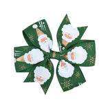 PC Christmas Hair Bow Clips Hair Swallowtail Bows Baby Girl Kids Hair Clips Boutique Bow Clips for Women Hair