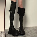 2025 Autumn And Winter New Small Martin Boots Women Net Red Knight Boots Over The Knee Long Boots Thick Skin Skin Skin