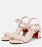 And Soft Leather 2025 Summer New Thick And Round Toe Solid Color Elegant Buckle Sandals
