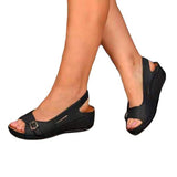 Zingj New Summer Sandals Women's Fashion Roman Women's Shoes Clasp Fish Mouth Beach Slope Heel Women's Sandals 211-0-Outfit