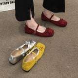 Evening Shoes Bow Design Mary Jane Single Shoes Summer Soft Sole French Elegant Temperament Ballet