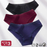 3PCS Women's Cotton Briefs Lace Ventilation Underwear Women Sexy Women's Panties Female Underpants Solid Color