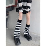 Zingj Y2k Subculture Jk Socks Female Black Long Leg Socks Knit Socks Set Star Leg Set Hot Girl Heap Pile Tide-Outfit