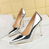 Zingj Banquet High Heels Fine Heel Ultra High Heel Waterproof Platform Shallow Mouth Pointed Head Single Shoes Women's Shoes High