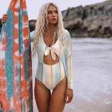 Floral One Piece Swimsuit Women Swimwear Monokini Long Sleeve Printed Female Bathing Suit Surfing Bodysuit Swim Wear