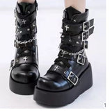 Rider Original Martin Boots Spice Girls Thick Bottom Round Head Cool Short Boots Buckle Buckle Tie Martin