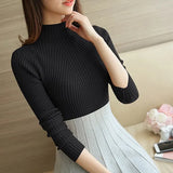 Sweater Women Fashion 2021 Autumn Winter Black Tops Women Knitted Pullovers Long Sleeve Jumper Pull Femme