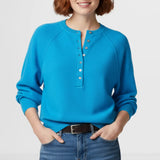 Women's Autumn And Winter Casual Round-Neck Sweater Henry Shirt Button Knitted