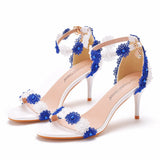 Cm With Light Mouth Fine Heel Sandals Bead Size Summer Sandals Wedding Dress High Heel