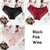 Sexy Lace Panties Solid Soft Breathable Briefs Seamless Women Underwear Ladies Panty Transparent Tempting Low-Rise