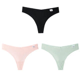 3Pcs/Lot V Waist Cotton G-String Thong Panties String Underwear Women Briefs Sexy Lingerie Pants Low-Rise Ladies